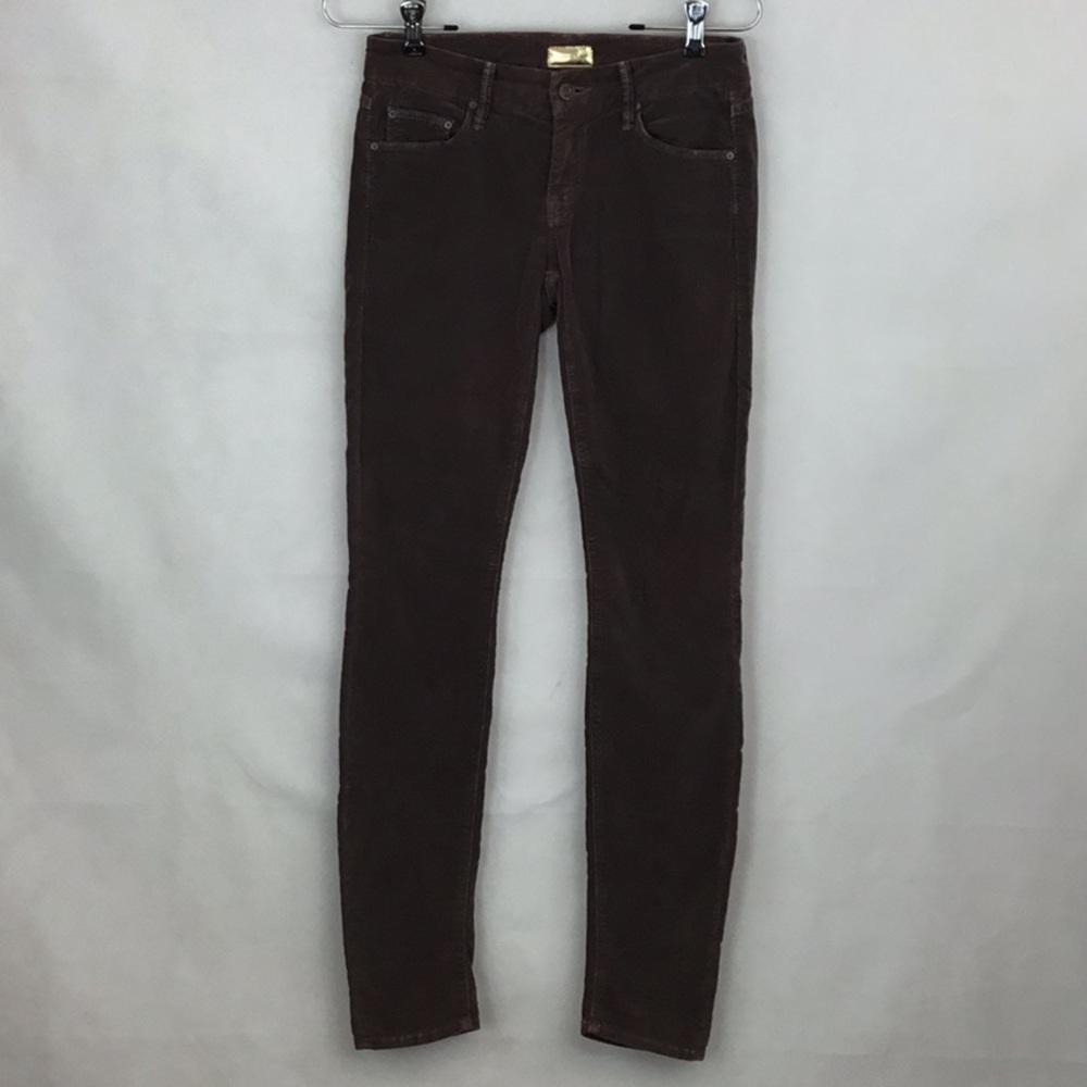 MOTHER the Looker Brown Velvet Skinny Pant Size 24